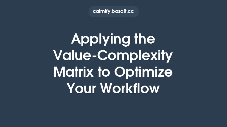Applying the Value‑Complexity Matrix to Optimize Your Workflow Thumbnail