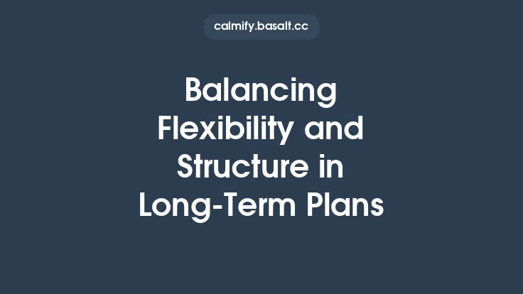 Balancing Flexibility and Structure in Long-Term Plans Thumbnail