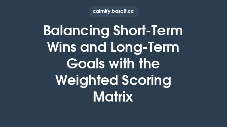 Balancing Short‑Term Wins and Long‑Term Goals with the Weighted Scoring Matrix Thumbnail