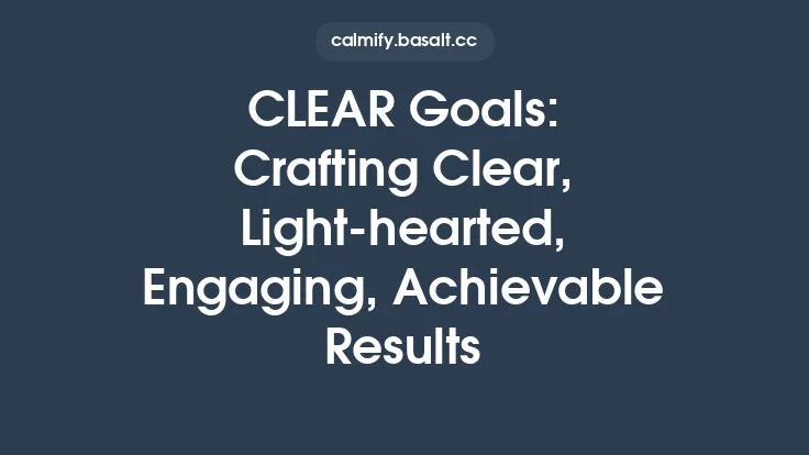 CLEAR Goals: Crafting Clear, Light‑hearted, Engaging, Achievable Results Thumbnail