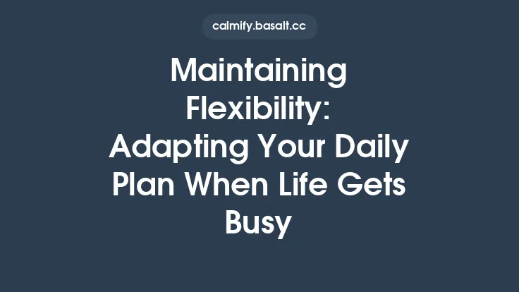 Maintaining Flexibility: Adapting Your Daily Plan When Life Gets Busy Thumbnail