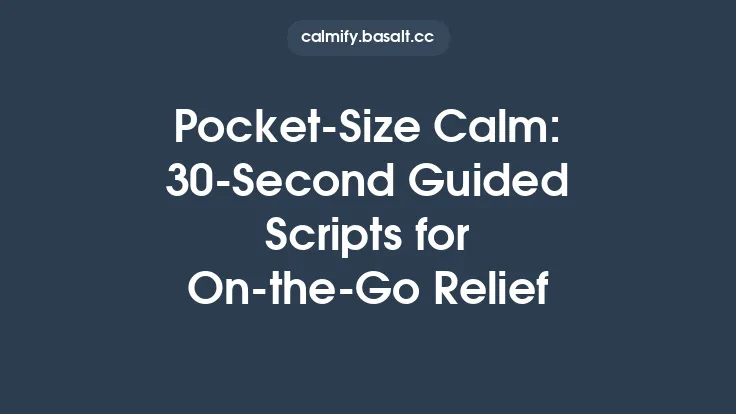Pocket‑Size Calm: 30‑Second Guided Scripts for On‑the‑Go Relief Thumbnail
