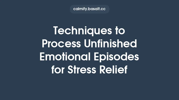 Techniques to Process Unfinished Emotional Episodes for Stress Relief Thumbnail